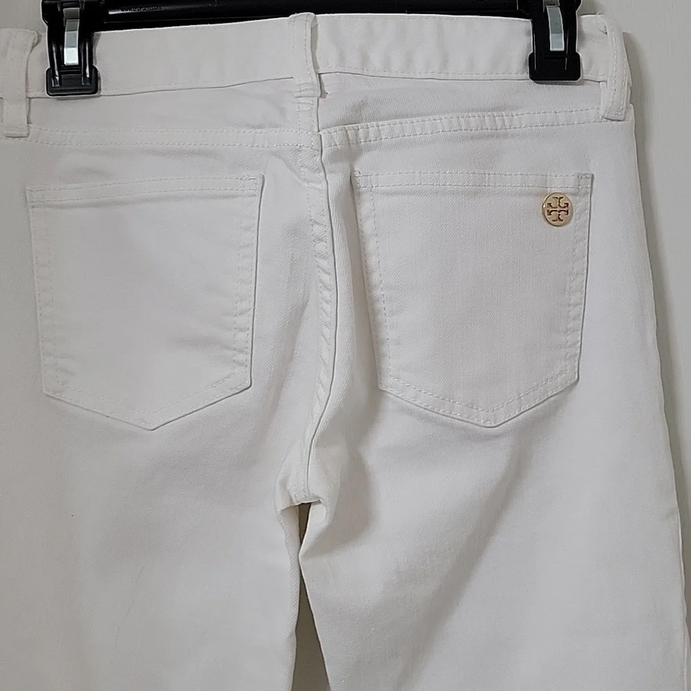 Tory Burch Size 26 White Super Skinny Jeans, Excellent Used Like New Condition